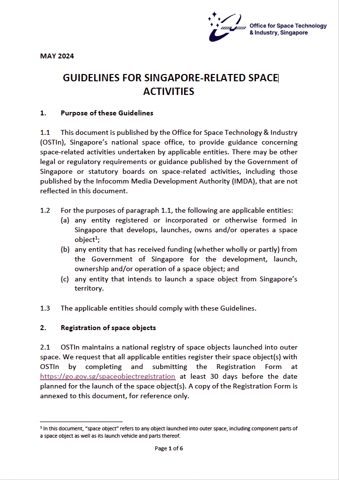 SG Space Guidelines Page 1