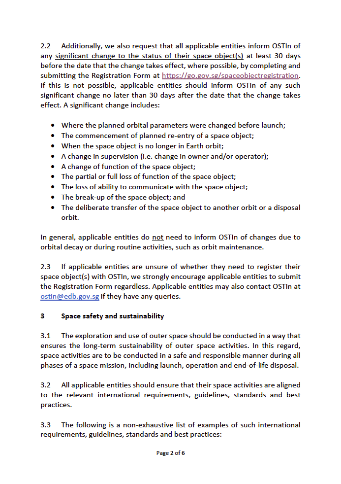 SG Space Guidelines Page 2